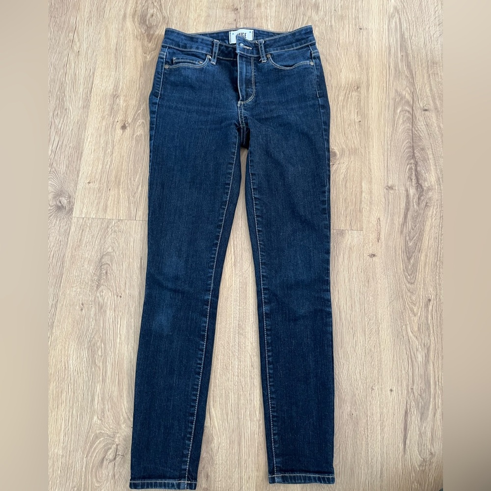 Paige dark blue skinny jeans